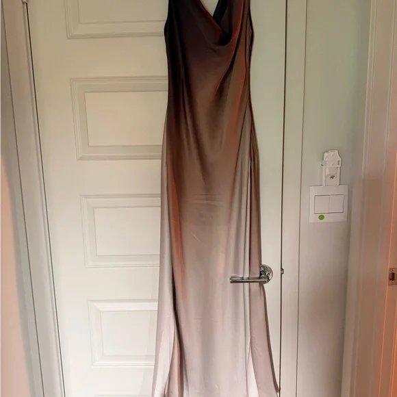 12th Tribe Dolce Mocha Ombre Cowl Neck Maxi Dress - Picture 3 of 6